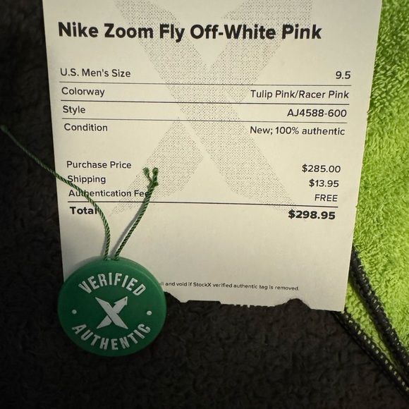 9.5 OFF WHITE ZOOM FLY TULIP - Picture 8 of 8